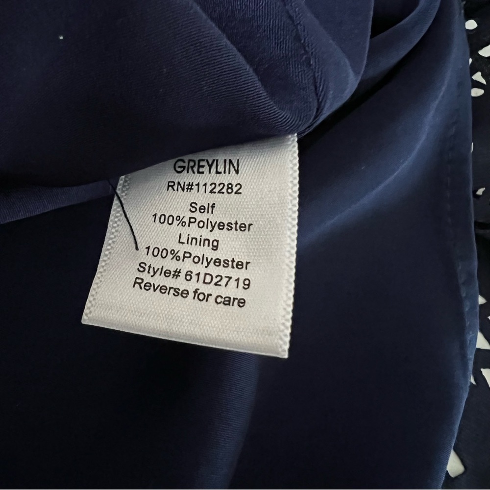 Greylin Melissa  Laser Cut Deep Navy Blue Halter Shift Mini Dress Preppy Sz M - Picture 13 of 15
